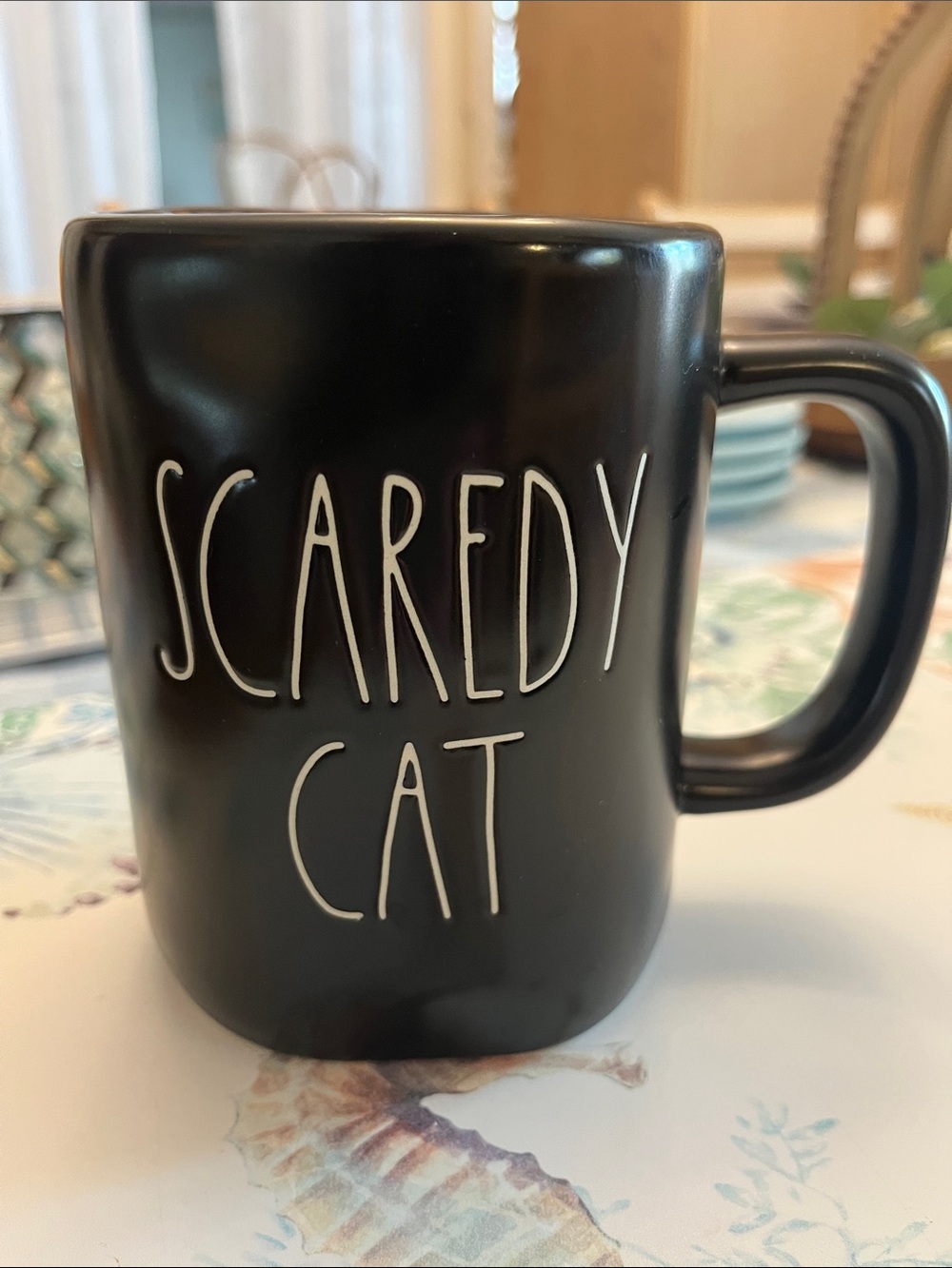 Rae Dunn Scaredy Cat Black mug